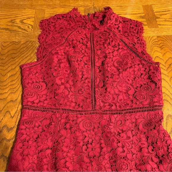 Bardot Women’s Lace Panel Midi Dress In Wine Sz 8 - Picture 5 of 15